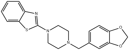 2-(1-(4-piperonyl)piperazinyl)benzothiazole Struktur