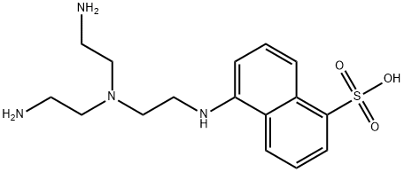 5-(2-(bis(2-aminoethyl)amino)ethylamino)naphthalene-1-sulfonic acid Struktur