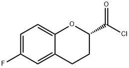 2H-1-Benzopyran-2-carbonyl chloride, 6-fluoro-3,4-dihydro-, (S)- (9CI) Struktur