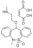 Ethanamine, 2-((6,11-dihydro-6-methyldibenzo(c,f)thiazepin-11-yl)oxy)- N-methyl-, 5,5-dioxide(Z)-2-butenedioate (1:1) Struktur