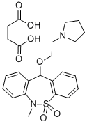 Dibenzo(c,f)(1,2)thiazepine, 6,11-dihydro-6-methyl-11-(2-(1-pyrrolidin yl)ethoxy)-, 5,5-dioxide(Z)-2-butenedioate (1:1) Struktur