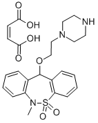 Dibenzo(c,f)(1,2)thiazepine, 6,11-dihydro-6-methyl-11-(2-(1-piperaziny l)ethoxy)-, 5,5-dioxide,(Z)-2-butenedioate (1:1) Struktur