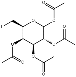 1,2,3,4-TETRA-O-ACETYL-6-DEOXY-6-FLUORO-D-GALACTOPYRANOSE Struktur