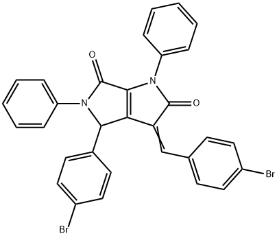 Pyrrolo(3,4-b)pyrrole-2,6(1H,3H)-dione, 4,5-dihydro-4-(4-bromophenyl)- 3-((4-bromophenyl)methylene)-1,5-diphenyl- Struktur