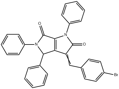 Pyrrolo(3,4-b)pyrrole-2,6(1H,3H)-dione, 4,5-dihydro-3-((4-bromophenyl) methylene)-1,4,5-triphenyl- Struktur