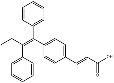 3-(4-(1,2-diphenylbut-1-enyl)phenyl)acrylic acid Struktur