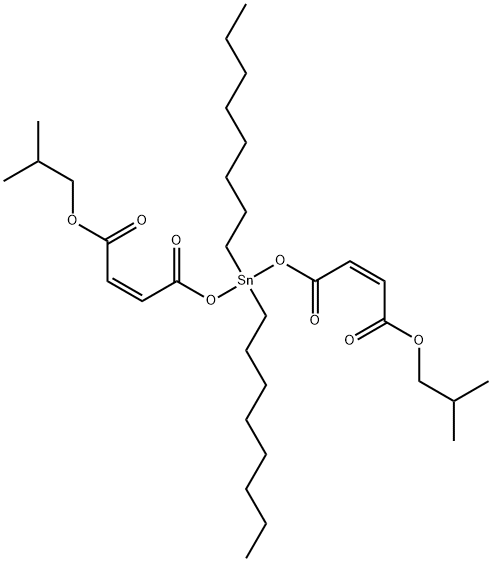 isobutyl (Z,Z)-2-methyl-10,10-dioctyl-5,8,12-trioxo-4,9,11-trioxa-10-stannapentadeca-6,13-dien-15-oate  Struktur