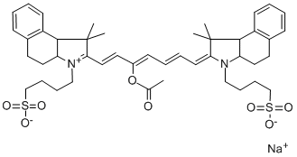 10-ACETOXY-1,1-BIS(4-SULFOBUTYL)-4,5:4,5-DIBENZO-3,3,3,3-TETRAMETHYLINDATRICARBOCYANINE BETAINE SODIUM SALT Struktur