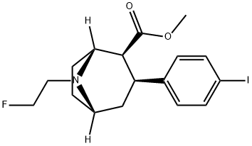 8-AZABICYCLO[3.2.1]OCTANE-2-CARBOXYLIC ACID, 8-(2-FLUOROETHYL)-3-(4-IODOPHENYL)-, METHYL ESTER, (1R, 2S, 3S, 5S)- Struktur