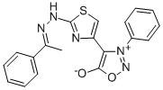 Acetophenone hydrazone of 4-(2-hydrazino-4-thiazolyl)-3-phenylsydnone Struktur