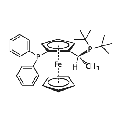 (R)-1-[(1S)-2-(DIPHENYLPHOSPHINO)FERROCENYL]ETHYLDI-TERT-BUTYLPHOSPHINE Structure