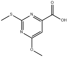 6-methoxy-2-methylsulfanyl-pyrimidine-4-carboxylic acid Struktur