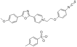 1-[2-(4-Isothiocyanatophenoxy)ethyl]-4-[5-(4-methoxyphenyl)-2-oxazolyl] pyridinium tosylate Struktur