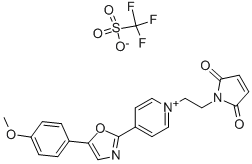 1-[2-(MALEIMIDO)ETHYL]-4-[5-(4-METHOXYPHENYL)-2-OXAZOLYL]PYRIDINIUM TRIFLATE Struktur