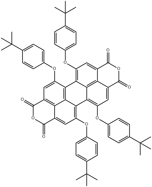 1,6,7,12-Tetra-tert-butylphenoxyperylene-3,4,9,10-tetracarboxylic dianhydride Structure