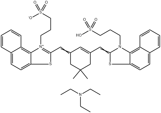 N,N-DIETHYL-1-ETHANAMINIUM 3-(2-[(Z)-(5,5-DIMETHYL-3-((E)-[1-(3-SULFONATOPROPYL)NAPHTHO[1,2-D][1,3]THIAZOL-1-IUM-2-YL]METHYLIDENE)-1-CYCLOHEXEN-1-YL)METHYLIDENE]NAPHTHO[1,2-D][1,3]THIAZOL-1-YL)-1-PROPANESULFONATE Struktur