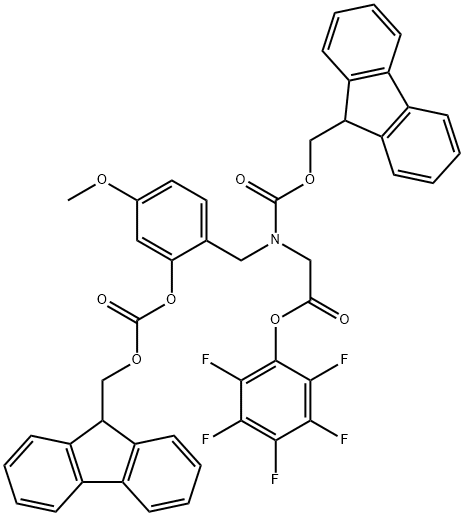 N-ALPHA-FMOC-N-ALPHA-(2-FMOC-OXY-4-METHOXYBENZYL)-GLYCINE PENTAFLUOROPHENYL ESTER Struktur