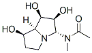 Acetamide, N-(hexahydro-1,2,7-trihydroxy-1H-pyrrolizin-3-yl)methyl-, 1R-(1.alpha.,2.beta.,3.alpha.,7.beta.,7a.alpha.)- Struktur