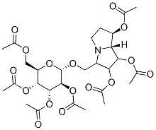 .beta.-D-Glucopyranoside, 1,2,7-tris(acetyloxy)hexahydro-1H-pyrrolizin-3-ylmethyl, 2,3,4,6-tetraacetate, 1R-(1.alpha.,2.beta.,3.alpha.,7.beta.,7a.alpha.)- Struktur