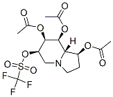 Methanesulfonic acid, trifluoro-, 1,7,8-tris(acetyloxy)octahydro-6-indolizinyl ester, 1S-(1.alpha.,6.beta.,7.alpha.,8.beta.,8a.beta.)- Struktur