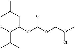 Carbonic acid, 2-hydroxypropyl 5-methyl-2-(1-methylethyl)cyclohexyl ester Struktur