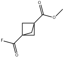 Bicyclo[1.1.1]pentane-1-carboxylic acid, 3-(fluorocarbonyl)-, methyl ester (9CI) Struktur