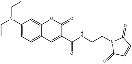 7-Diethylamino-3-[N-(2-maleimidoethyl)carbamoyl]coumarin Struktur