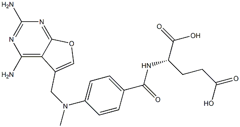 N-(4-(N-((2,4-diamino-furo(2,3-d)pyrimidin-5-yl)methyl)methylamino)benzoyl)glutamic acid Struktur