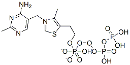 [[2-[3-[(4-amino-2-methyl-pyrimidin-5-yl)methyl]-4-methyl-1-thia-3-azoniacyclopenta-2,4-dien-5-yl]ethoxy-hydroxy-phosphoryl]oxy-hydroxy-phosphoryl]oxyphosphonic acid Struktur