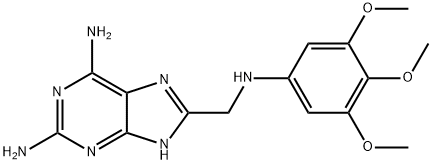 8-[[(3,4,5-trimethoxyphenyl)amino]methyl]-7H-purine-2,6-diamine Struktur