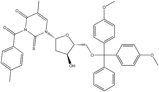 5'-O-(DIMETHOXYTRITYL)-N3/O4-(TOLUOYL)-2-THIOTHYMIDINE Struktur