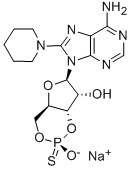 8-PIPERIDINOADENOSINE-3',5'-CYCLIC MONOPHOSPHOROTHIOATE, RP-ISOMER SODIUM SALT Struktur