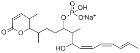 5,5-DIHYDRO-5-METHYL-6-(1,5-DIMETHYL-6-HYDROXY-4-(PHOSPHORYLOXY)TRIDECA-7,9,11-TRIENYL)-2H-PYRAN-2-ONE (SODIUM SALT) Struktur