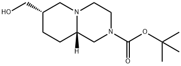 (7S,9aS)-tert-Butyl 7-(hydroxymethyl)hexahydro-1H-pyrido[1,2-a]pyrazine-2(6H)-carboxylate Struktur