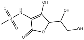 Methanesulfonamide,  N-[5-(1,2-dihydroxyethyl)-2,5-dihydro-4-hydroxy-2-oxo-3-furanyl]-  (9CI) Struktur