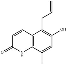 2(1H)-Quinolinone, 6-hydroxy-8-methyl-5-(2-propenyl)- (9CI) Struktur