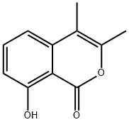 8-Hydroxy-3,4-dimethyl-1H-2-benzopyran-1-one Struktur