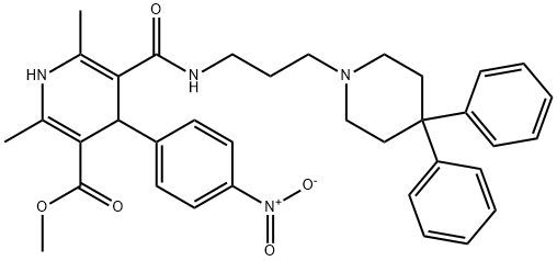 5-[[[3-(4,4-DIPHENYL-1-PIPERIDINYL)PROPYL]AMINO]CARBONYL]-1,4-DIHYDRO-2,6-DIMETHYL-4-(4-NITROPHENYL)-3-PYRIDINECARBOXYLIC ACID METHYL ESTER HYDROCHLORIDE Struktur