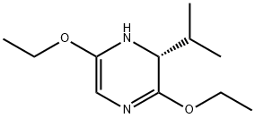 Pyrazine, 3,6-diethoxy-1,2-dihydro-2-(1-methylethyl)-, (R)- (9CI) Struktur