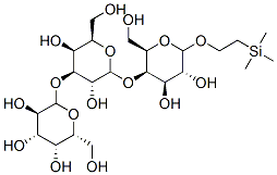 2-(trimethylsilyl)ethyl 4-O-(3-O-(galactopyranosyl)galactopyranosyl)galactopyranoside Struktur