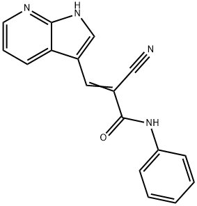 2-Propenamide, 2-cyano-N-phenyl-3-(1H-pyrrolo[2,3-b]pyridin-3-yl)- Struktur