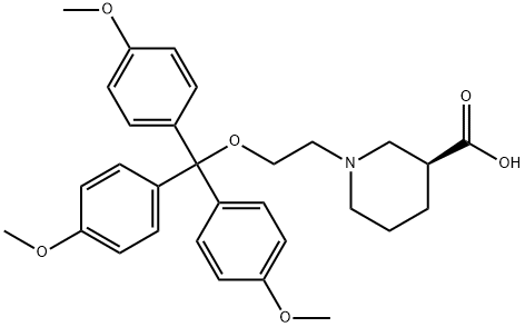 (S)-1-[2-[TRIS(4-METHOXYPHENYL)METHOXY]ETHYL]-3-PIPERIDINECARBOXYLIC ACID Struktur