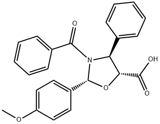 (2R,4S,5R)-3-Benzoyl-2-(4-methoxyphenyl)-4-phenyl-5-oxazolidinecarboxylic acid Struktur