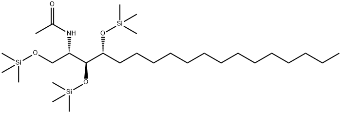 N-[(1S,2S,3R)-2,3-Bis(trimethylsilyloxy)-1-[(trimethylsilyloxy)methyl]heptadecyl]acetamide Struktur