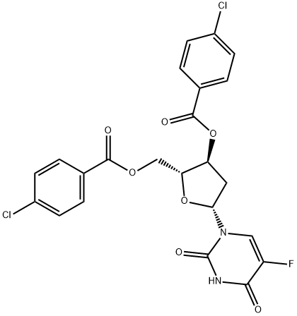 3,5-Di-O-p-chlorobenzoyl Floxuridine Struktur