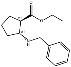 trans-ethyl 2-(benzylaMino)cyclopentanecarboxylate Struktur