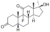 5.beta.-Androstane-3,11-dione, 9-fluoro-17.beta.-hydroxy-17-methyl- Struktur