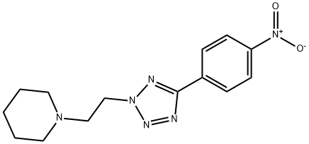 2-(2-Piperidinoethyl)-5-(4-nitrophenyl)tetrazole hydrate Struktur