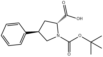 (2R,4R)-Boc-4-phenyl-pyrrolidine-2-carboxylic acid Struktur