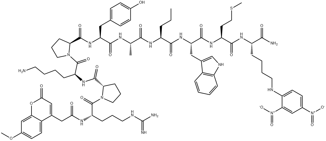 7-メトキシクマリン-4-イルアセチル-L-Arg-L-Pro-L-Lys-L-Pro-L-Tyr-L-Ala-L-Nva-L-Trp-L-Met-N6-(2,4-ジニトロフェニル)-L-Lys-NH2 price.